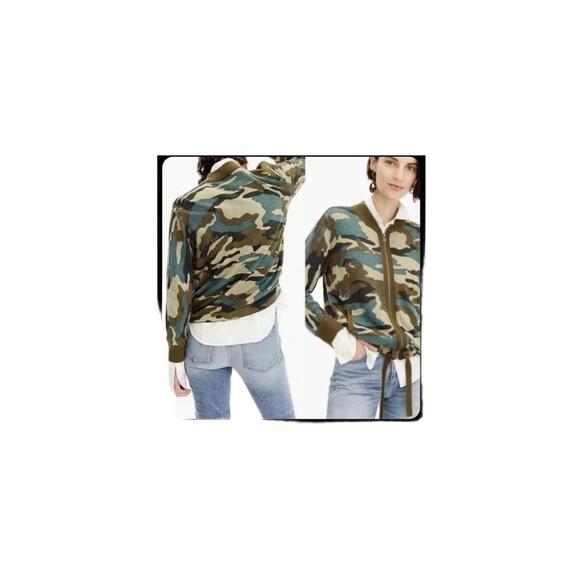 J.Crew J3879 Camouflage Zip Ribbed Womens Jacket Size XXS - Picture 1 of 11